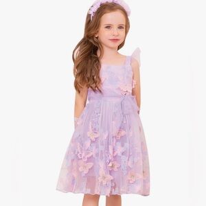 Girls' Lavender and Pink Butterfly Dress